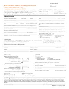 for official use only  RISD Educators’ Institute 2015 Registration Form id # date received