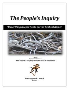 The People’s Inquiry “Unearthing Deeper Roots to Find Real Solutions” DRAFT Terms of Reference for