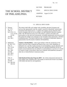 United States / Individuals with Disabilities Education Act / Section 504 of the Rehabilitation Act / Free Appropriate Public Education / Susquehanna Valley / Post Secondary Transition For High School Students with Disabilities / Special education in the United States / Education in the United States / Individualized Education Program