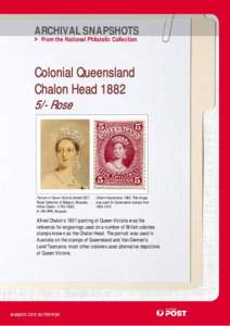 ARCHIVAL SNAPSHOTS > From the National Philatelic Collection Colonial Queensland Chalon Head[removed]Rose