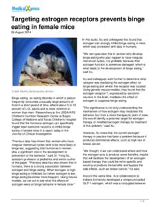Targeting estrogen receptors prevents binge eating in female mice