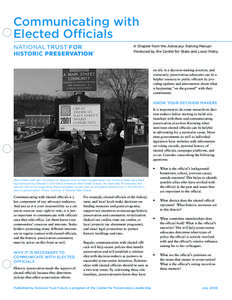 Communicating with Elected Officials A Chapter from the Advocacy Training Manual Produced by the Center for State and Local Policy  an ally in a decision-making position, and