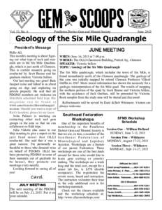 Vol. 53, No. 6  Pendleton District Gem and Mineral Society June 2015