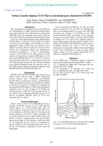 Photon Factory Activity Report 2010 #28 Part BSurface and Interface 13A/2009S2-007  Surface transfer doping: F4-TCNQ on 2-methylpropene chemisorbed Si(100)