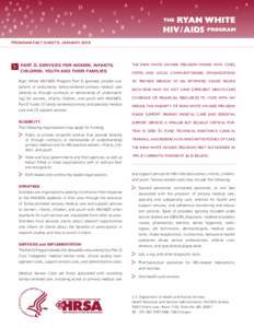 PROGRAM FACT SHEETS: JANUARY[removed]PART D: SERVICES FOR WOMEN, INFANTS, CHILDREN, YOUTH AND THEIR FAMILIES  THE RYAN WHITE HIV/AIDS PROGRAM WORKS WITH CITIES,