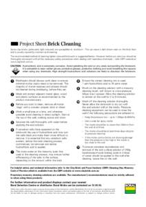 The Boral Bricks guide to clay bricks  you have the dream, we have the solution ■ Project Sheet Brick Cleaning Some clay bricks, particularly light coloured, are susceptible to ‘acid burn’. This can leave a dark br