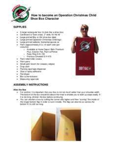 How to become an Operation Christmas Child Shoe Box Character SUPPLIES   