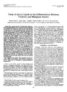 Value of ascitic lipids in the differentiation between cirrhotic and malignant ascites