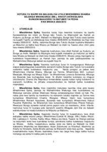 HOTUBA YA WAZIRI WA MALIASILI NA UTALII MHESHIMIWA SHAMSA SELENGIA MWANGUNGA (MB.), WAKATI AKIWASILISHA BUNGENI MAKADIRIO YA MATUMIZI YA FEDHA KWA MWAKAI.