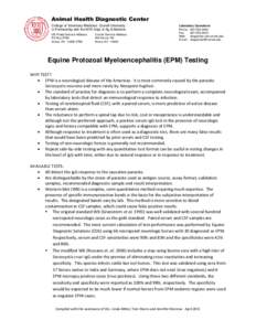 Anatomy / Equine protozoal myeloencephalitis / Cerebrospinal fluid / ELISA / European Physiology Modules / Sarcocystis / Medicine / Biology / Immunologic tests