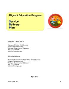 Migrant Education Program  Service Delivery Plan