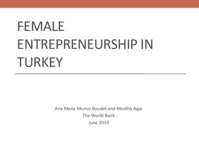 Female entrepreneurship in turkey