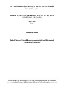 “It is crucial to address who and what shapes the Internet today” – UN expert on cultural rights