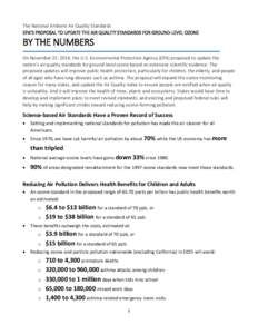 Fact Sheet: Ground-Level Ozone By The Numbers