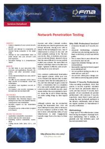 FMA - Network Penetration Test Service - Singapore