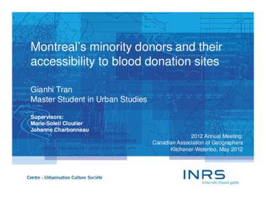 Héma-Québec / Blood donation / Biology / Blood / Hematology / Medicine / Transfusion medicine