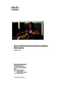 Cisco Unified Communications System Description Release 8.0(2)