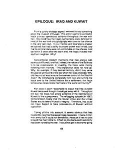 EPILOGUE:  IRAQ AND KUWAIT