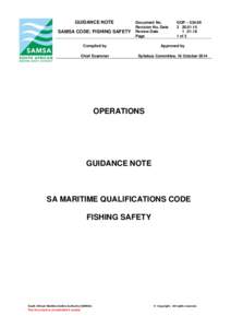 GUIDANCE NOTE SAMSA CODE: FISHING SAFETY Document No. Revision No, Date Review Date