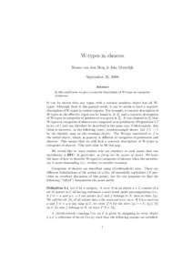 W-types in sheaves Benno van den Berg & Ieke Moerdijk September 25, 2008 Abstract In this small note we give a concrete description of W-types in categories of sheaves.