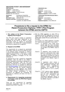 Procedures to file a request to the DPMA for Patent Prosecution Highway (