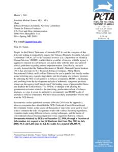 Microsoft Word - Letter from PETA to FDA TPSAC_March 3, 2011