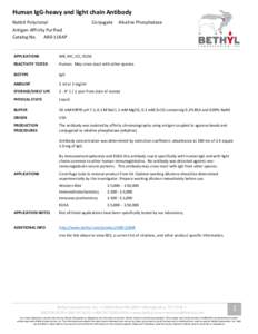 Human IgG-heavy and light chain Antibody Rabbit Polyclonal Conjugate  Alkaline Phosphatase