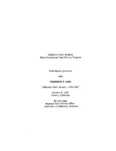 Oral history / Regional Oral History Office / University of California / Carmel-by-the-Sea /  California / Berkeley /  California / Sam Farr / Association of Public and Land-Grant Universities / California / Geography of the United States