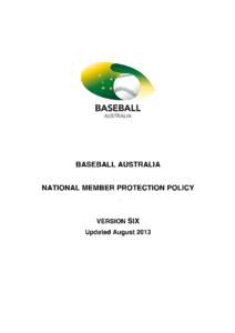 Baseball Australia Member Protection Policy Version Six Updated August[removed]CONTENTS PAGE