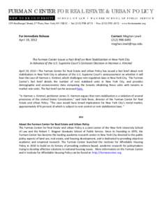 Microsoft Word - Rent Stabilization Press Release, Apr 2012.docx