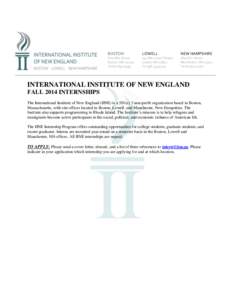 Learning / Internship / Refugee / Micro-enterprise / International Institute of New England / Employment / Education