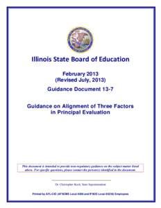 Guidance Document[removed]Guidance on Alignment of Three Factors in Principal Evaluation