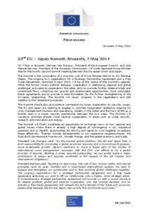 EUROPEAN COMMISSION  PRESS RELEASE Brussels, 5 May[removed]22nd EU – Japan Summit. Brussels, 7 May 2014