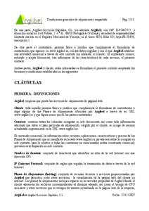 Condiciones generales de alojamiento compartido.  Pág[removed]De una parte, Argibel Servicios Digitales, S.L. (en adelante Argibel), con CIF: B[removed]y domicilio social en Avd Peñota, 2 -4 º B, 48920 Portugalete (Viz