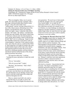 Menkart, D., Murray, A. D., & View, J. L. (Eds[removed]Putting the Movement Back into Civil Rights Teaching Washington, DC: Teaching for Change and the Poverty & Race Research Action Council ISBN: [removed]paper), $