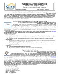 1  PUBLIC HEALTH CONNECTIONS January[removed]Volume 15, Issue 1 Bureau of Community Health Systems Susan Mosier, Secretary