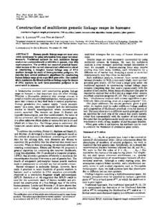 Proc. Nati. Acad. Sci. USA Vol. 84, pp[removed], April 1987 Genetics  Construction of multilocus genetic linkage maps in humans