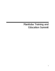 Manitoba Training and Education Summit ii  Acknowledgements