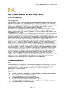 JISC Project Plan Template