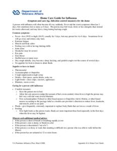 Home Care Guide for Influenza - U.S. Department of Veterans Affairs