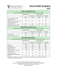 Microsoft Word - Rural Health Snapshot.doc