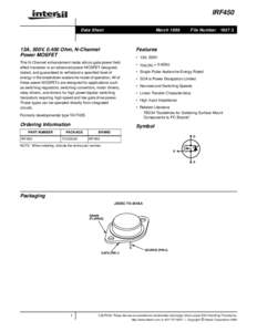 IRF450 Data Sheet March13A, 500V, 0.400 Ohm, N-Channel