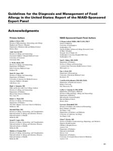 Guidelines for the Diagnosis and Management of Food Allergy in the United States: Report of the NIAID-Sponsored Expert Panel