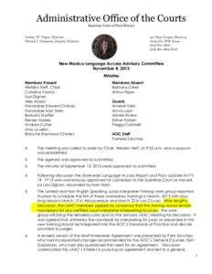 Administrative Office of the Courts Supreme Court of New Mexico Arthur W. Pepin, Director Patrick T. Simpson, Deputy Director