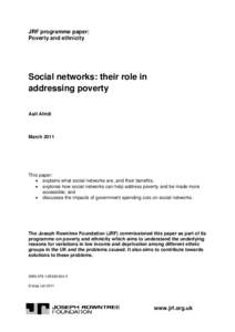Social Networks: their role in addressing poverty