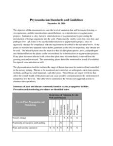 Phytosanitation Standards and Guidelines[removed]
