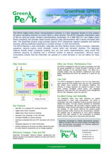 GreenPeak GP410  ZigBee Green Power Communications Controller Version 2.21