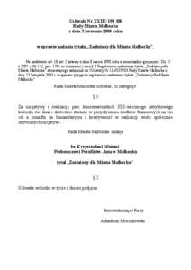Uchwała Nr XXIII[removed]Rady Miasta Malborka z dnia 3 kwietnia 2008 roku