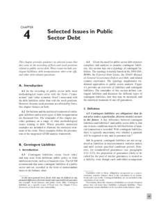 CHAPTER  4 Selected Issues in Public Sector Debt