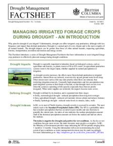 Managing Irrigated Forage Crops During Drought - An Introduction